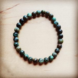 African Turquoise Beaded Stretch Bracelet – Jewelry Junkie (805n)