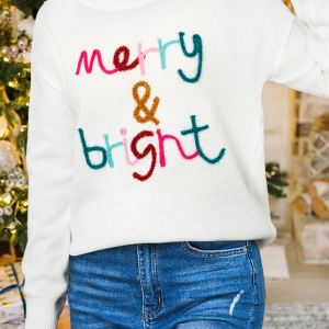 Merry & Bright Round Neck Casual Sweater