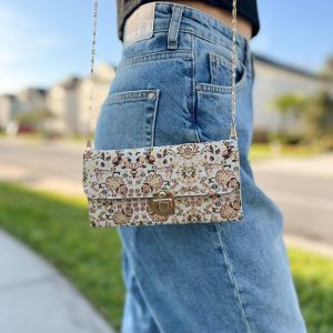 Beige Crossbody Bag, Small Shoulder Bag for Women